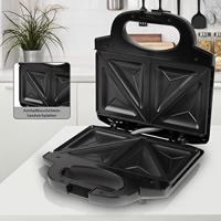 Clatronic ST 3778 Sandwich toaster Anti-aanbaklaag RVS, Zwart - thumbnail