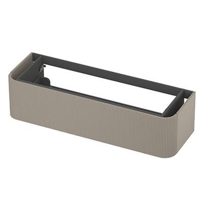 INK - Afgeronde Onderkast Gelakt 1 Lade Softclose met Gefreesd Front Tbv Grepen - 1400x450x350 Mm - Mat Creme Cotton