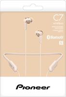 Pioneer SE-C7BT (G) Hifi in-ear hoofdtelefoon (aluminium behuizing, bedieningspaneel, microfoon, Bluetooth, NFC, 7 uur afspelen, lichtcompact-handig, voor iPhone, Android-smartphones), goud - thumbnail
