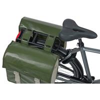 Basil urban load dubbele fietstas - waterdicht tarpaulin/polyester - groen/zand - 48-53l - thumbnail