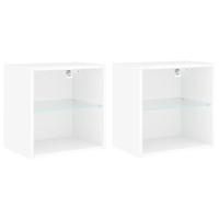 Nachtkastjes met LED's 2 st wandgemonteerd wit - thumbnail