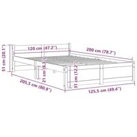 Bedframe zonder matras massief hout 120x200 cm - thumbnail