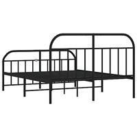 Bedframe met hoofd- en voeteneinde metaal zwart 140x190 cm - thumbnail