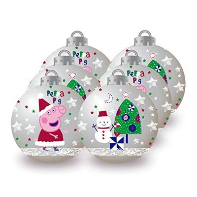 Kerstbal Peppa Pig Cosy corner Zilverkleurig Plastic Ø 8 cm
