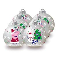 Kerstbal Peppa Pig Cosy corner Zilverkleurig Plastic Ø 8 cm - thumbnail