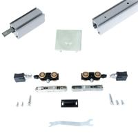 Xperta set 4m rail - alu - Plafond opbouw - Enkele deur - inbouw auto fix - Set Eindkappen - thumbnail