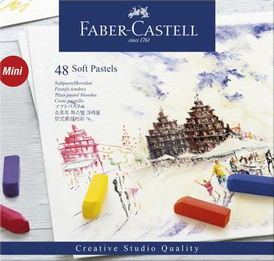 Pastelkrijt Faber Castell halve lengte 48 stuks