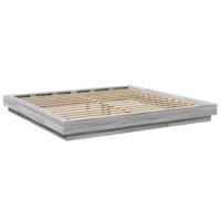 Bedframe bewerkt hout grijs sonoma eikenkleurig 200x200 cm - thumbnail