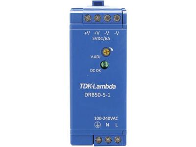 TDK-Lambda DRB50-5-1 DIN-rail netvoeding 5 V/DC 2.5 A 30 W Aantal uitgangen:1 x Inhoud 1 stuk(s) TDK-Lambda DRB50-5-1 DIN-rail netvoeding 5 V/DC 2.5 A 30 W Aantal uitgangen:1 x Inhoud 1 stuk(s)