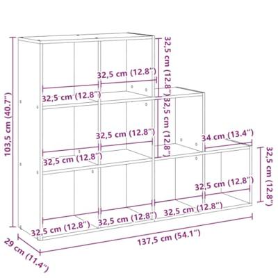Kamerscherm / boekenkast 137,5x29x103,5 cm hout oud hout