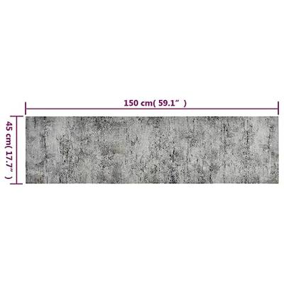 Keukenmat wasbaar betonprint 45x150 cm fluweel