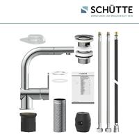 Wastafelkraan Schutte London Mengkraan Uittrekbare Uitloop Eéngreeps Met Click Waste Chroom - thumbnail