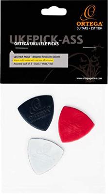 Ortega UKEPICK-ASS plectrum set ukelele leer (3 stuks)