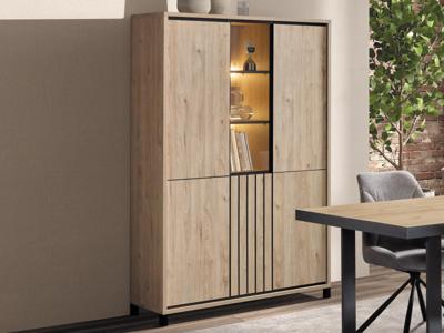 Barkast TRAVIRIS 5 deuren castella met led Barkast TRAVIRIS 5 deuren castella met led