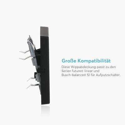 Busch-Jaeger 2CKA001751A3041 Uitschakelaar, Wisselschakelaar, Kruisschakelaar, Knop Afdekking Zwart, Diepzwart (RAL 9005) 1 stuk(s) - thumbnail