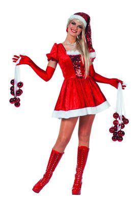 Kerstvrouw pailletten+muts