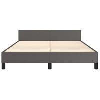 Bedframe met hoofdbord kunstleer grijs 140x200 cm - thumbnail