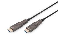 Digitus AK-330127-150-S HDMI-kabel HDMI Aansluitkabel HDMI-A-stekker 15 m Zwart 4K UHD, Afgeschermd (drievoudig), Flexibel, Afscherming totaal, Afgeschermd, - thumbnail