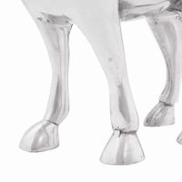 VidaXL Stierensculptuur zilver 20 x 17 x 23 cm aluminium - thumbnail