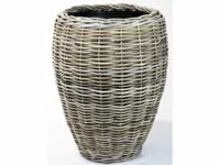 Van der Leeden Mandwerk BV drypot rotan d48h62cm grijs - thumbnail