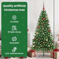 VidaXL Kerstboom met 150 led met standaard groen 150 cm pe - thumbnail