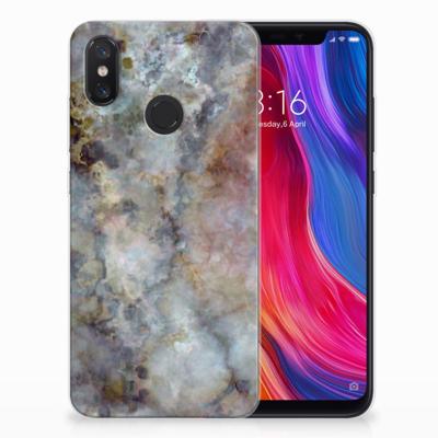 Xiaomi Mi 8 TPU Siliconen Hoesje Marmer Grijs