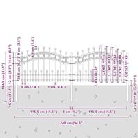 Tuinhek Grijs 115 cm Poedergecoat staal - thumbnail