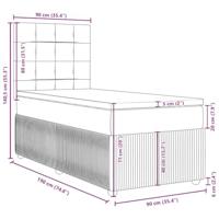 Boxspring met matras stof donkergrijs 90x190 cm - thumbnail