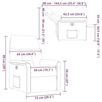 Fauteuil elektrisch verstelbaar stof lichtgrijs