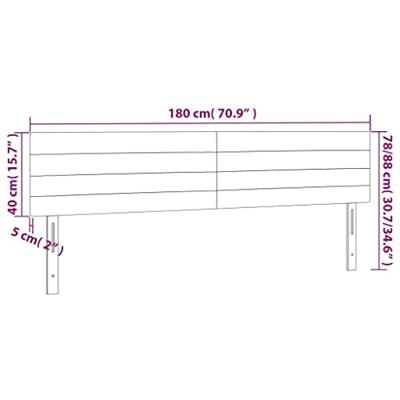 Hoofdborden 2 st 90x5x78/88 cm stof lichtgrijs