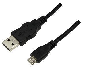 LogiLink CU0060 USB-kabel USB 2.0 USB-A stekker, USB-micro-B stekker 5.00 m Zwart