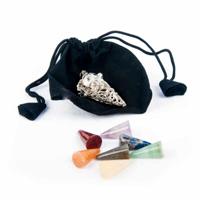 Pendel Edelsteen OHM met 7 Chakra Stenen - thumbnail