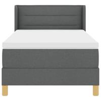 Boxspringbed met matras Donkergrijs 90 x 200 cm Stof - thumbnail