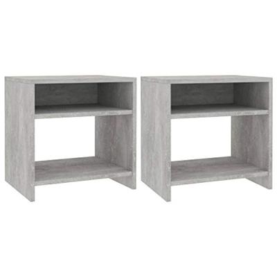 vidaXL Nachtkastjes 2 st 40x30x40 cm spaanplaat betongrijs