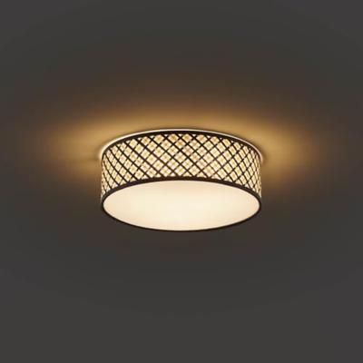 QAZQA Oosterse plafondlamp rotan met zwart 40cm - Tremmo