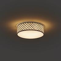QAZQA Oosterse plafondlamp rotan met zwart 40cm - Tremmo - thumbnail