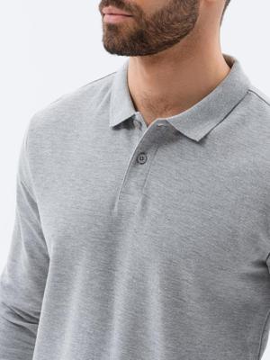 Ombre - Heren Poloshirt - Grijs Melange - Langemouw - Ronde Hals