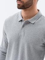 Ombre - Heren Poloshirt - Grijs Melange - Langemouw - Ronde Hals - thumbnail