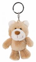 Nici sleutelhanger Classic beer junior 10 cm pluche bruin/wit - thumbnail