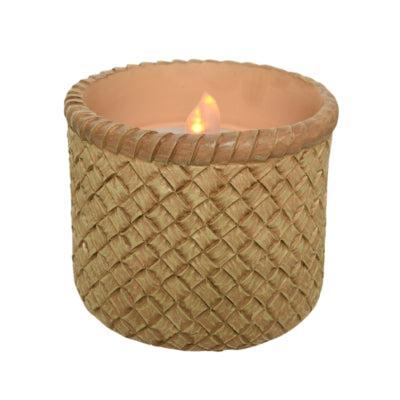 Solar LED kaars met vlameffect bruin 10 x 8 cm | 12 stuks