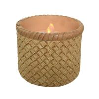 Solar LED kaars met vlameffect bruin 10 x 8 cm | 12 stuks - thumbnail