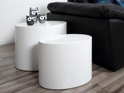 Set van 2 salontafels MARIE hoogglans wit