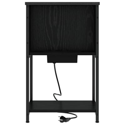 Nachtkastje 2 pcs Zwart eiken 38 x 31 x 61 cm Bewerkt hout