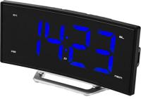 Smartwares Wekker gebogen display, dubbel alarm, FM-radio, USB-aansluiting, sluimerfunctie, CL-1658 - thumbnail