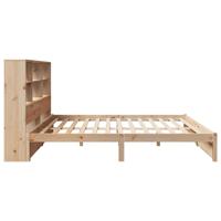 Bed met boekenkast zonder matras massief grenenhout 140x190 cm - thumbnail