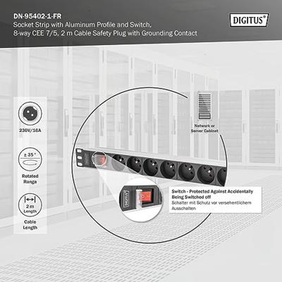 Digitus DN-95402-1-FR energiedistributie 8 AC-uitgang(en) 1U Digitus DN-95402-1-FR energiedistributie 8 AC-uitgang(en) 1U