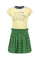 Like Flo Meisjes jurk - Groen bloemen - thumbnail