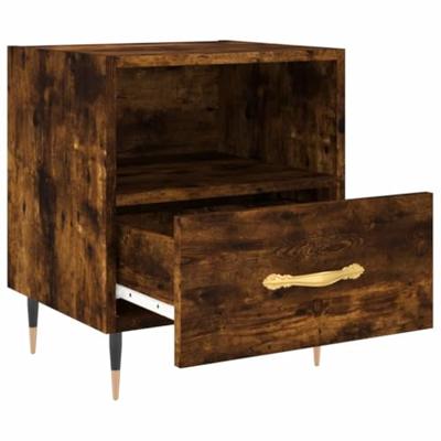 Nachtkastjes 2 st 40x35x47,5 cm bewerkt hout gerookt eikenkleur