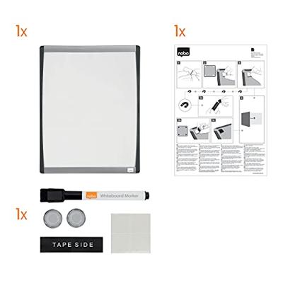 Nobo Mini whiteboard, magnetisch, met gebogen frame, zwart, 33,5 x 28 cm