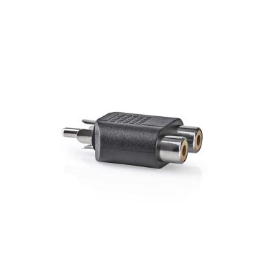 Subwoofer-Adapter | RCA Male - 2x RCA Female | Zwart